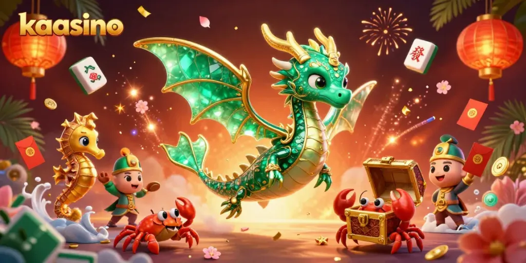 Kaasino invites players into a magical world of emerald dragons and vibrant gaming with captivating casino elements.
