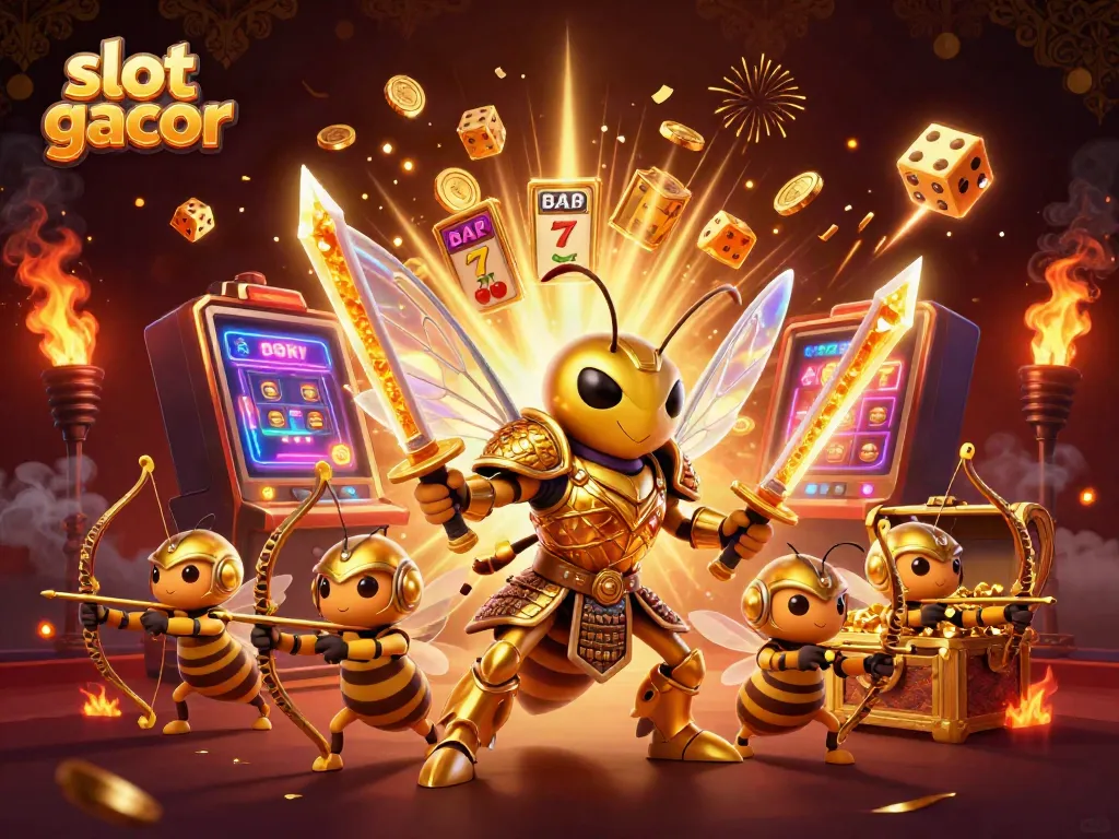 Engage in exciting slot gacor gameplay surrounded by dynamic prize elements and vibrant colors.
