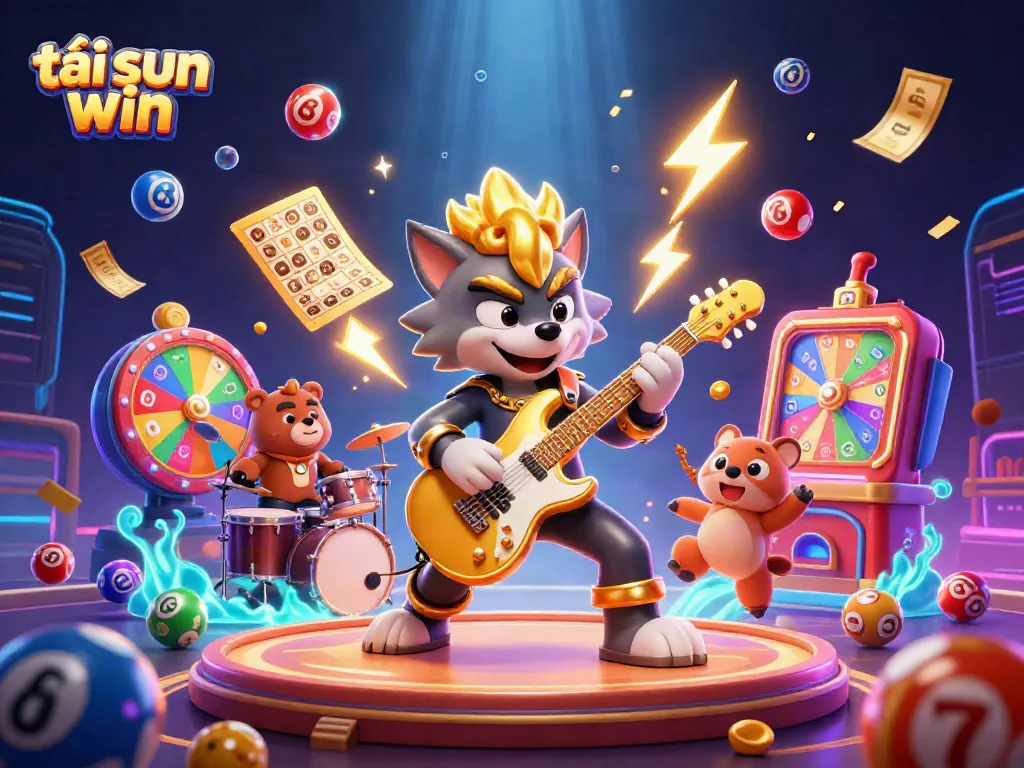 Experience the thrill of tải sun win, featuring a dynamic casino illustration with exciting game elements.