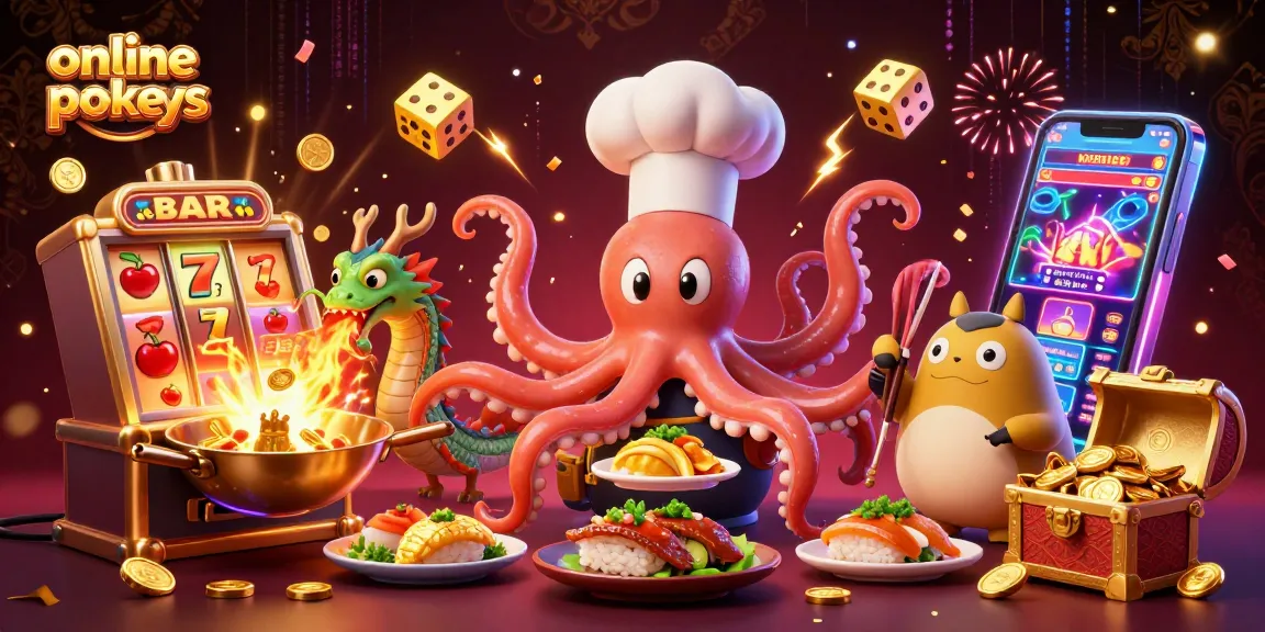 The sushi chef octopus prepares delectable dishes around an exciting online pokies scene full of colorful symbols and golden treasures.